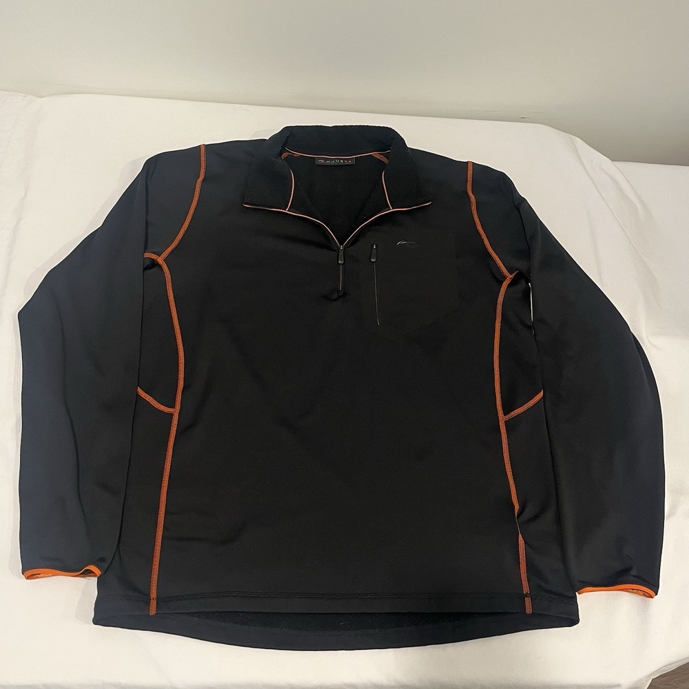 KJUS Shirt Adult 56 US 2XL Black Hydraulic Half Zip Stretch Midlayer Pullover